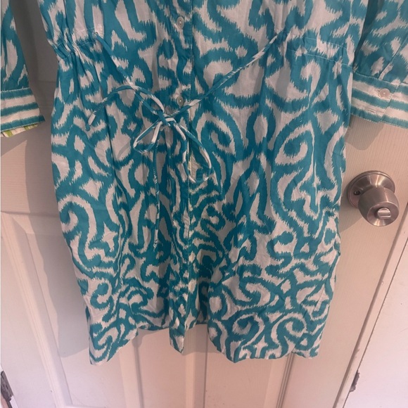Gretchen Scott Everywhere Dress Arabesque Sky Blue Turquoise Sheath XS - Picture 4 of 14